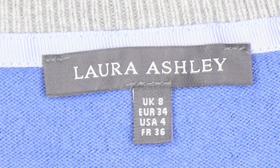 Laura Ashley Women's Blue Size 8 V-Neck Sweater