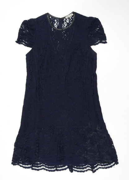 Whistles Women's Blue Lace Dress Size 10