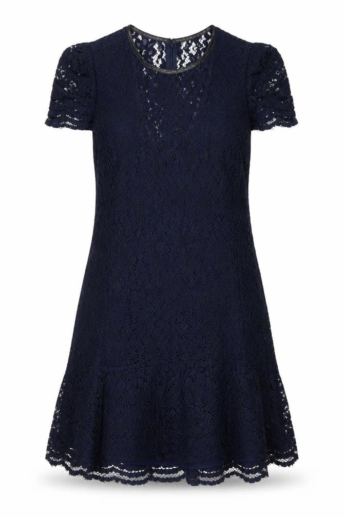Whistles Women's Blue Lace Dress Size 10
