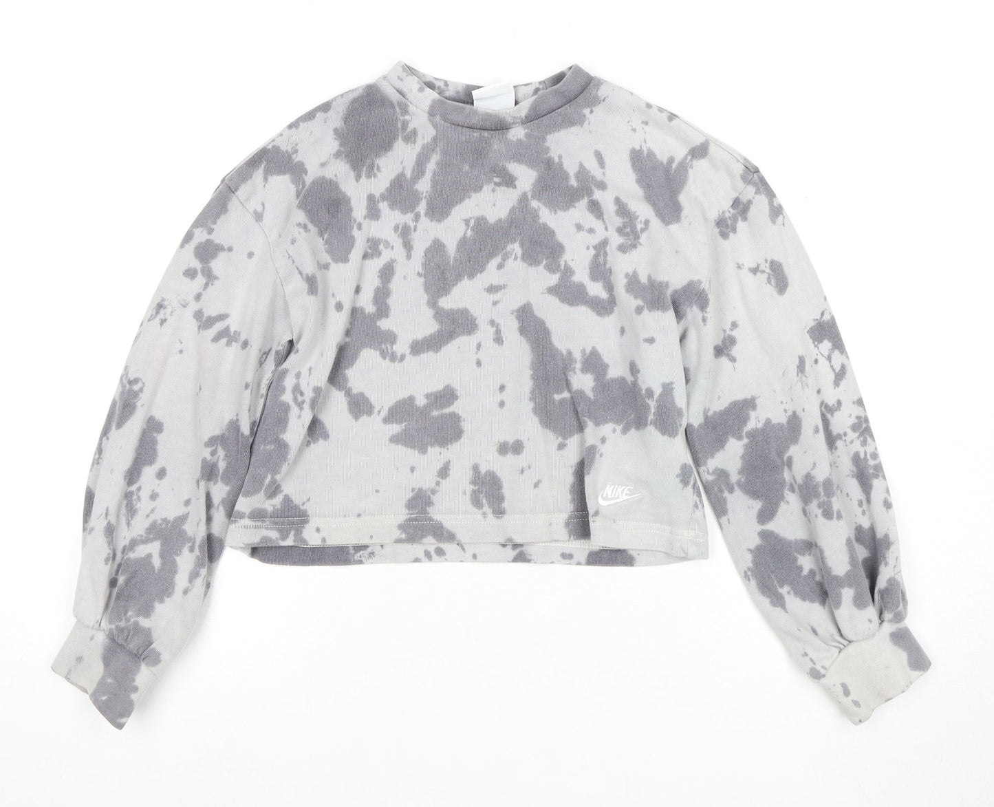 Nike Girls' Grey Tie-Dye Sweatshirt, Size 8, Pullover