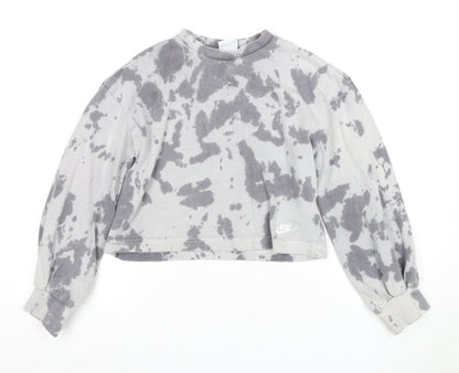 Nike Girls' Grey Tie-Dye Sweatshirt, Size 8, Pullover