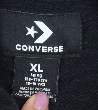 Converse Boys Black Pullover Hoodie XL - Logo Design
