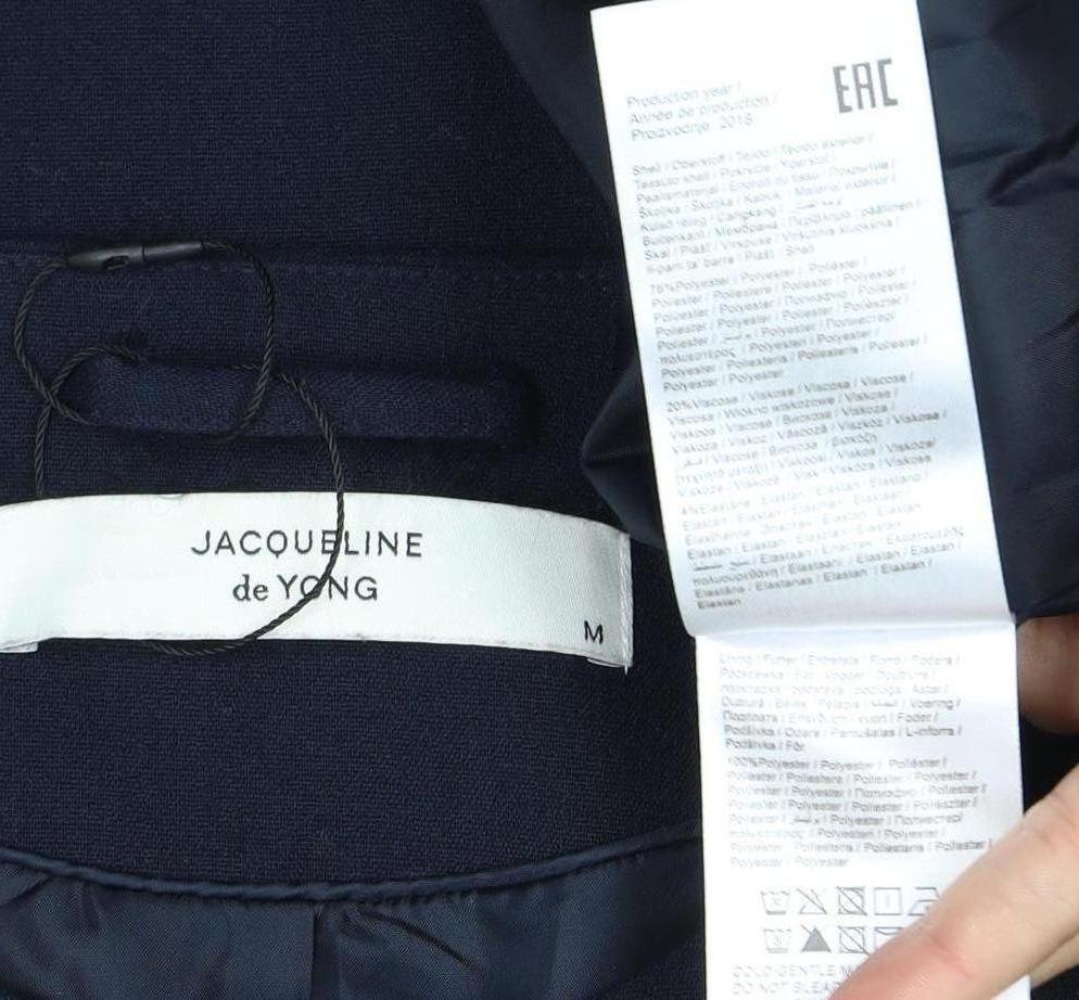 Jacqueline de Yong Women's Blue Long Coat - Size M