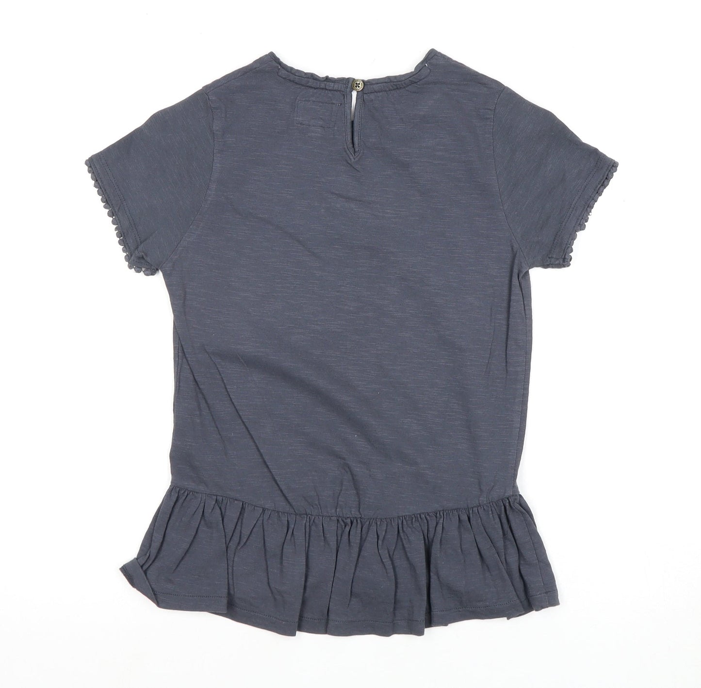 Massimo Dutti Girls Grey Short Sleeve Top 9-10 Years
