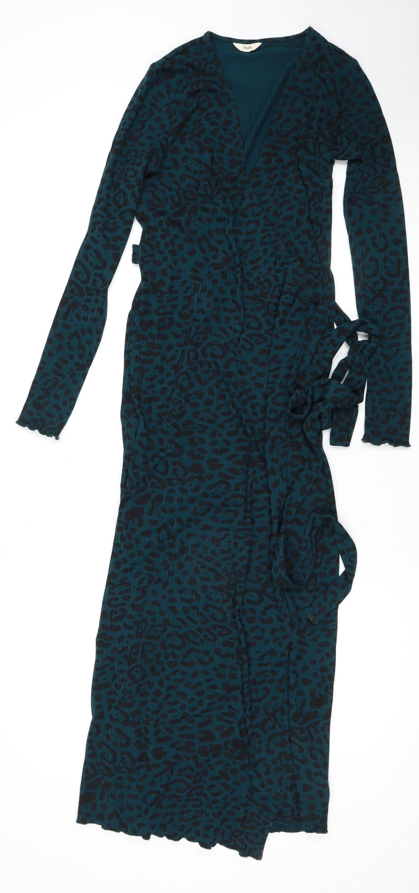 Hush Women’s Green Animal Print V-Neck Wrap Dress Size 4