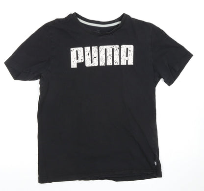 Puma Men's Black T-Shirt, Size S, Crew Neck, Logo