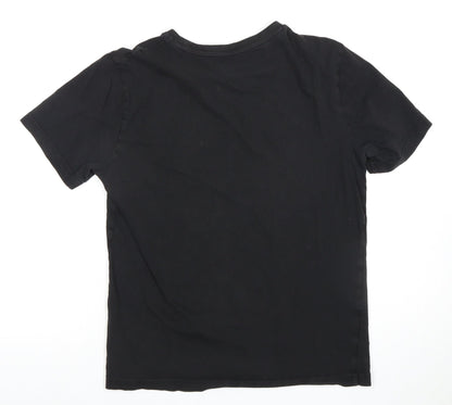 Puma Men's Black T-Shirt, Size S, Crew Neck, Logo