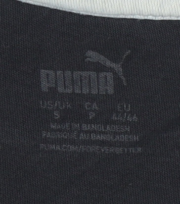 Puma Men's Black T-Shirt, Size S, Crew Neck, Logo