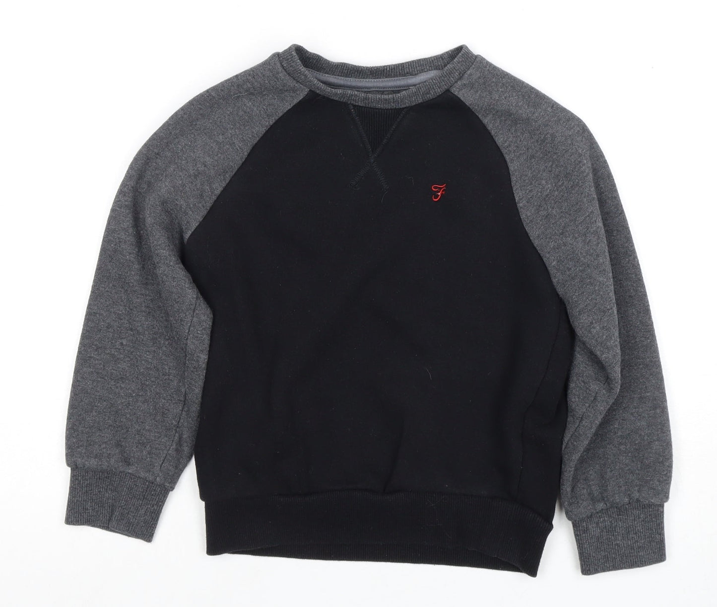 Farah Junior Boys Black Pullover Sweatshirt 6-7 Years