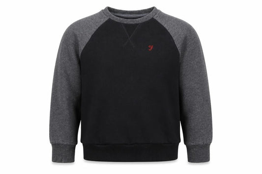 Farah Junior Boys Black Pullover Sweatshirt 6-7 Years