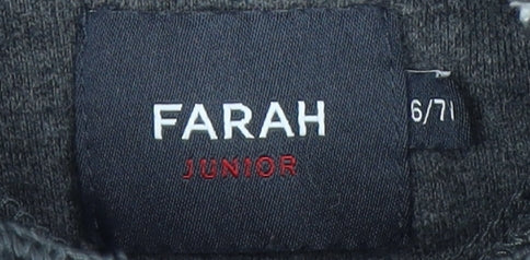 Farah Junior Boys Black Pullover Sweatshirt 6-7 Years
