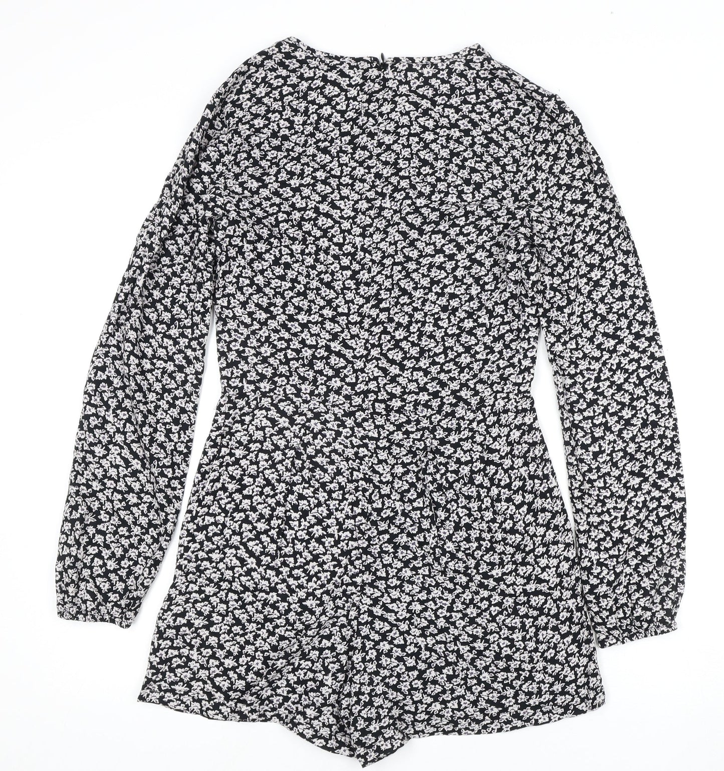 Superdry Women's Black Floral Playsuit XS