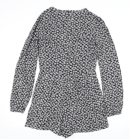 Superdry Women's Black Floral Playsuit XS