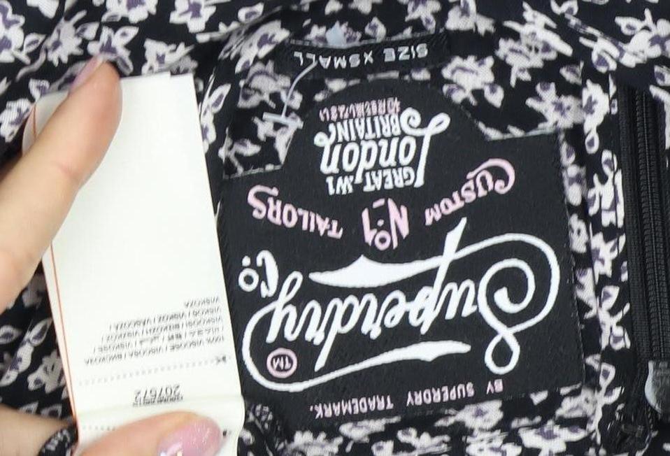 Superdry Women's Black Floral Playsuit XS