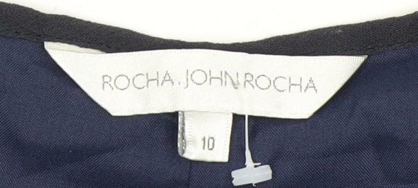 Rocha John Rocha Blue Embroidered Shift Dress, Size 10