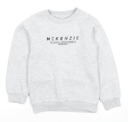 McKenzie Boys Grey Sweatshirt 7-8 Years Crew Neck