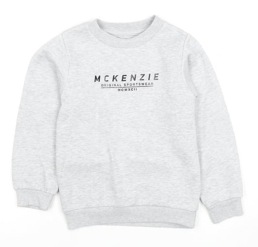 McKenzie Boys Grey Sweatshirt 7-8 Years Crew Neck