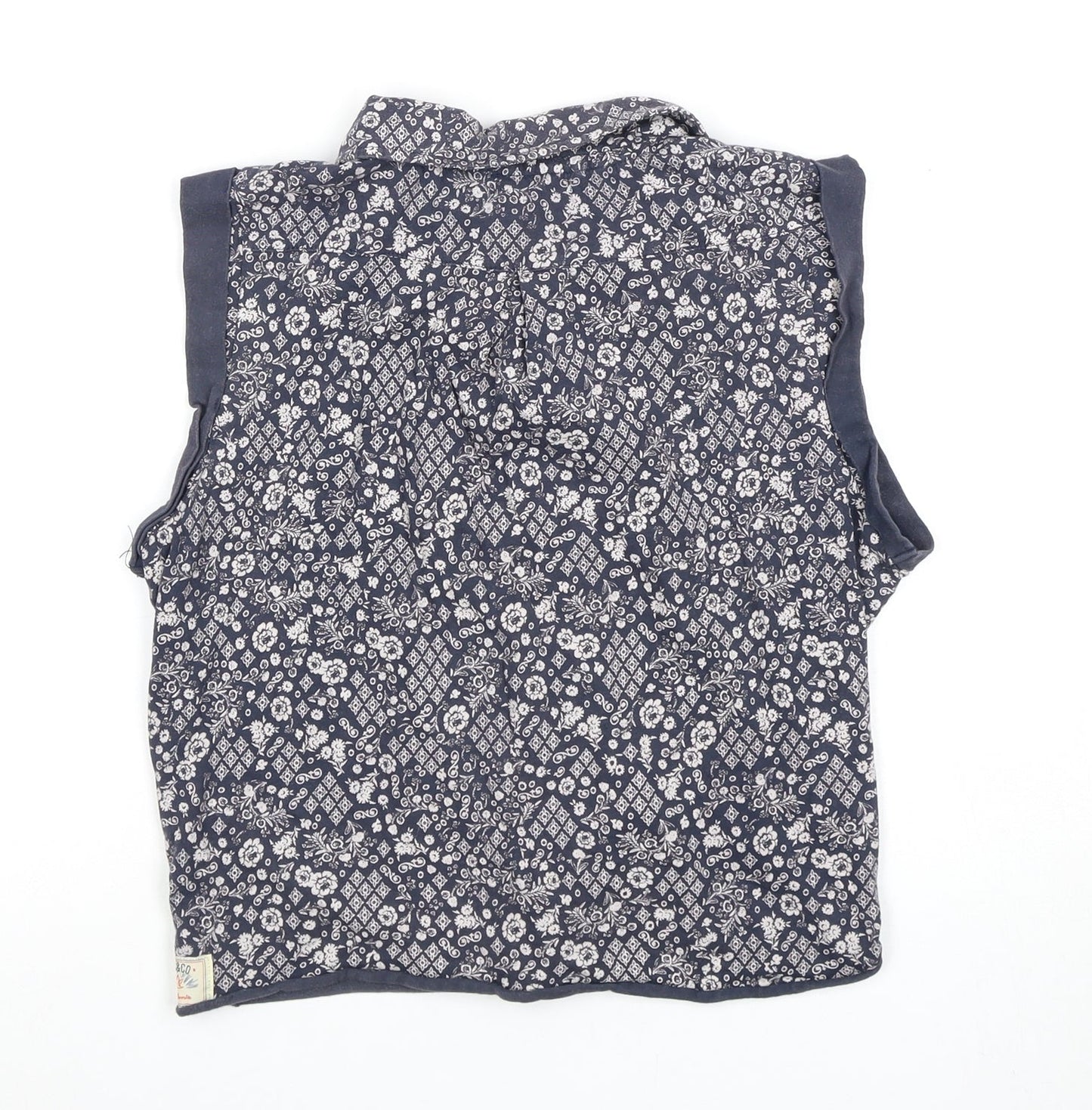 SoulCal & Co Women's Blue Floral Button-Up Top, Size 10