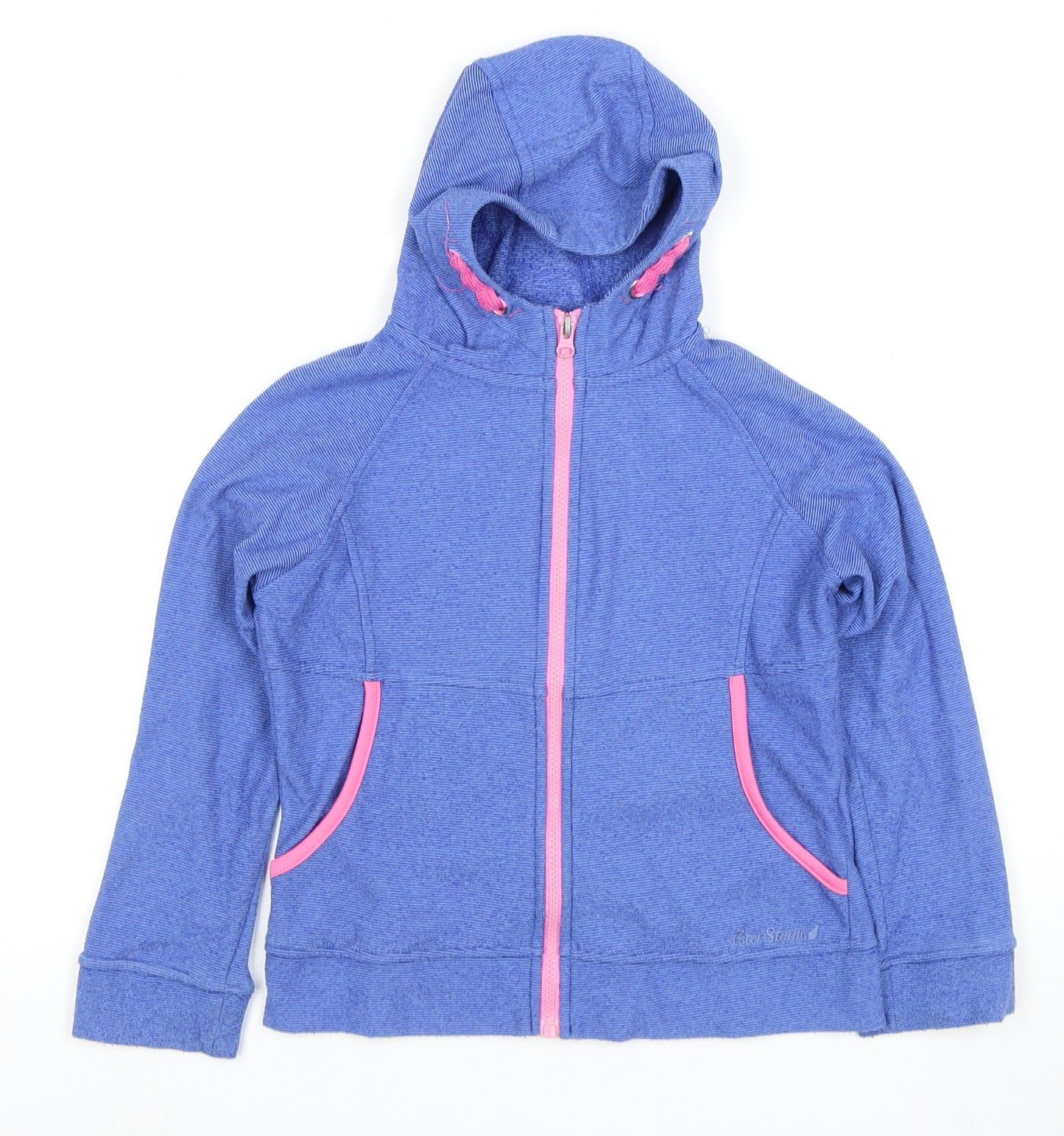 Peter Storm Girls Blue Hooded Jacket, 7-8 Years, Casual Style