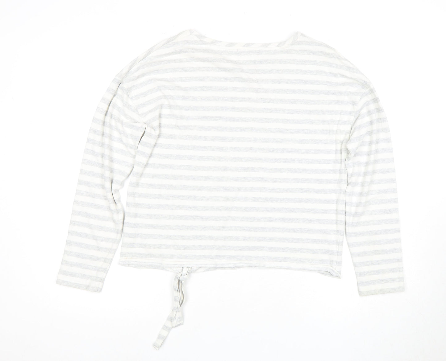 Guess Women's White Striped Cropped T-Shirt, Size M
