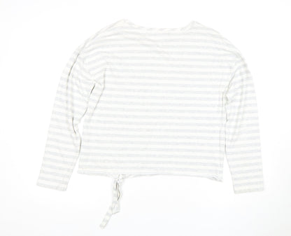 Guess Women's White Striped Cropped T-Shirt, Size M