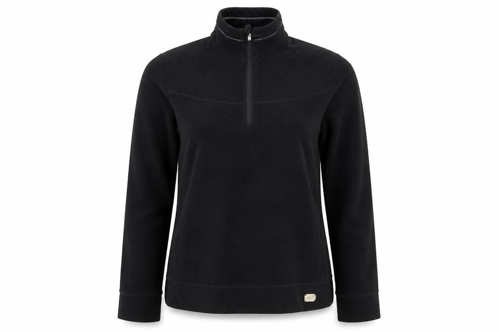 Front view of Champion unisex black medium pullover sweatshirt