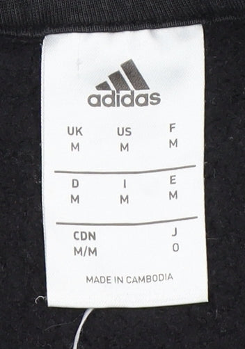 Adidas Men's Black Pullover Hoodie - Medium