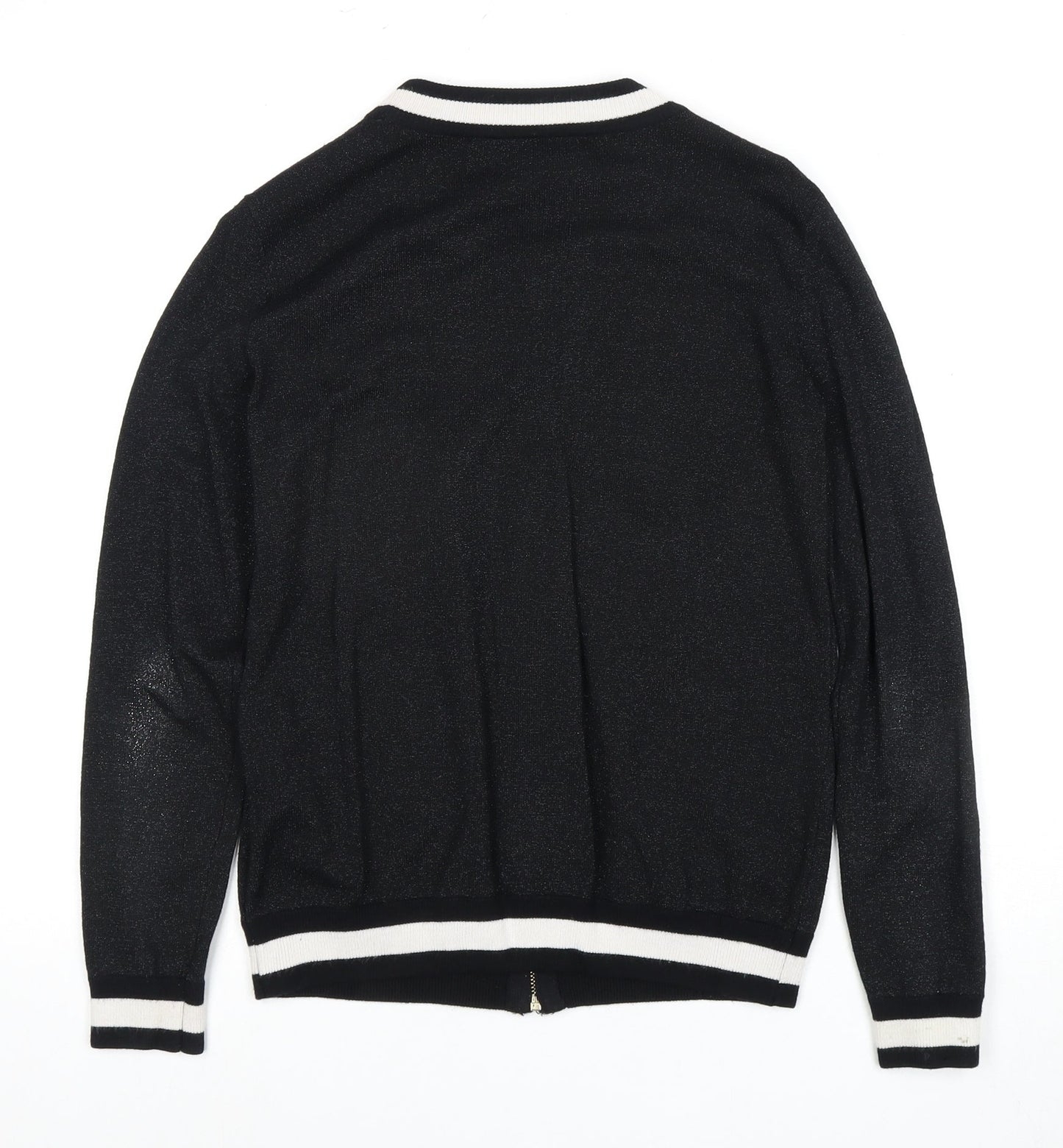 Womens UK Size S GUESS Black Full Zip Jumper