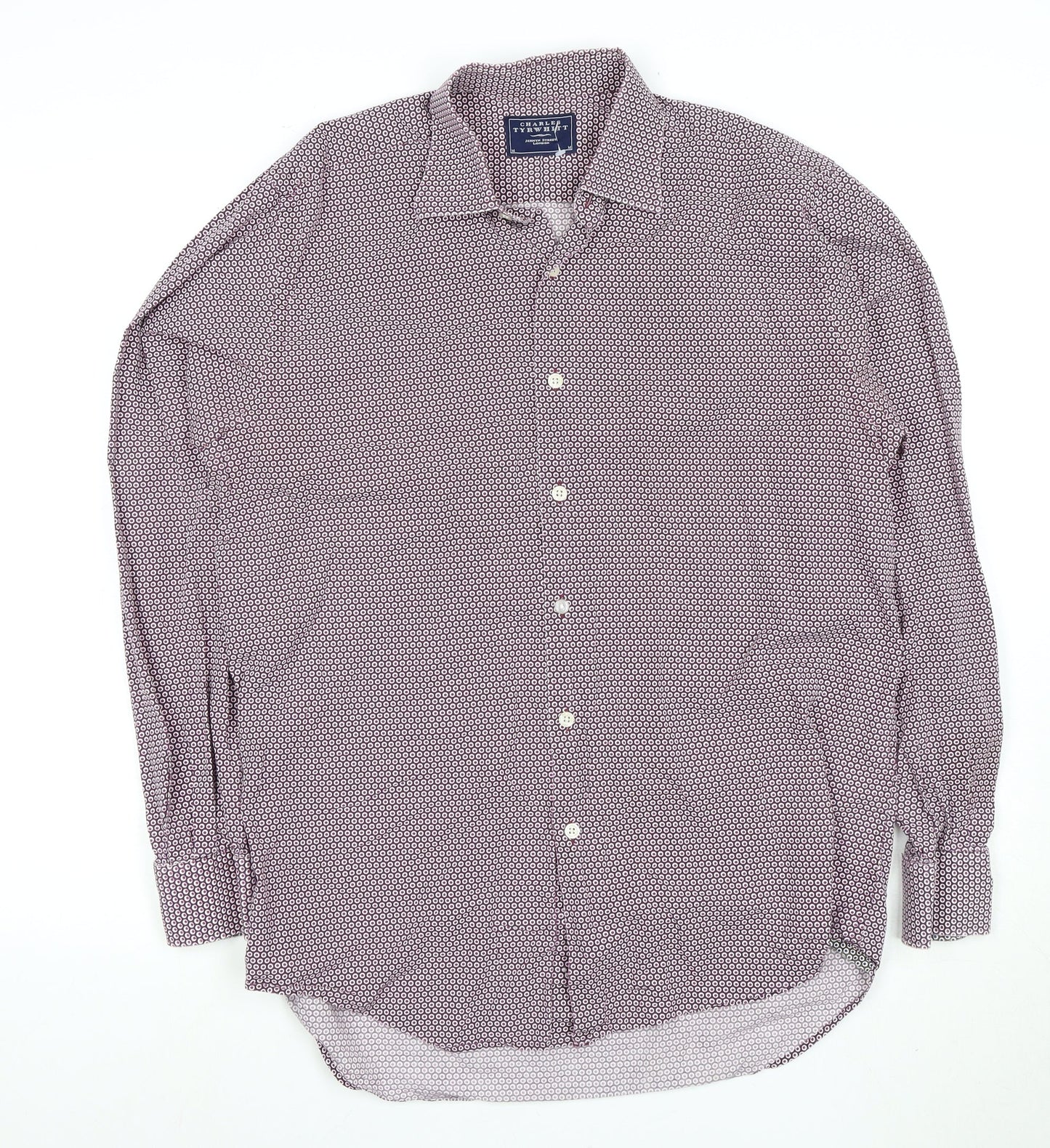 Mens UK Collar Size M Charles Tyrwhitt Smart Purple  Dress Shirt