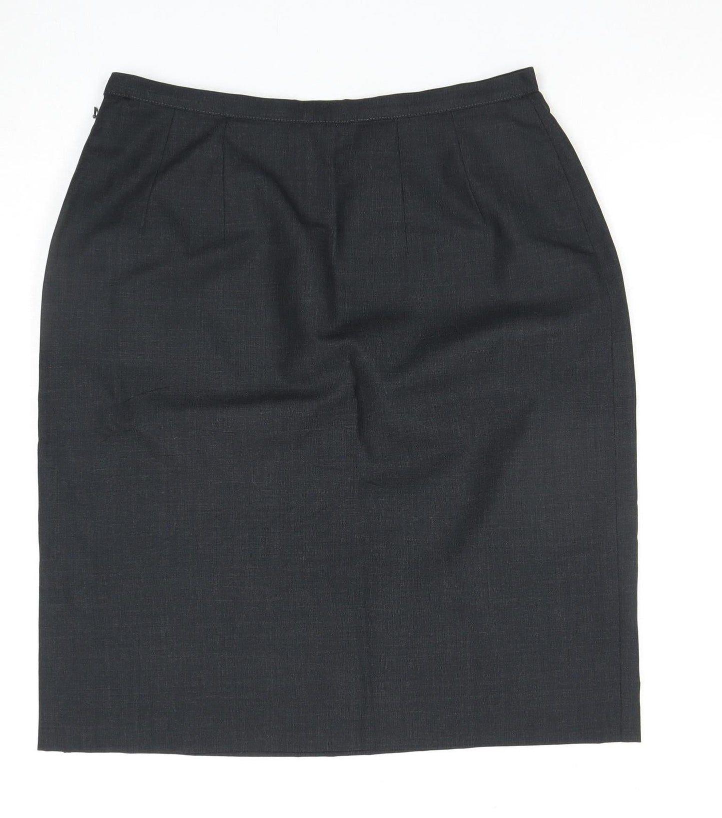 Laura Ashley Women's Black Wool Pencil Skirt, Size 14