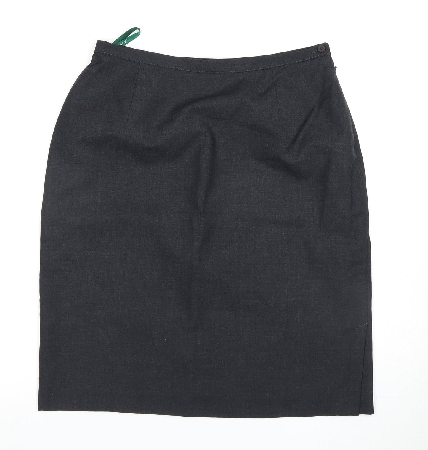 Laura Ashley Women's Black Wool Pencil Skirt, Size 14