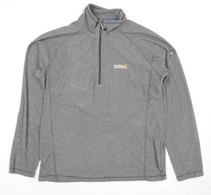 Mens UK Size L Regatta Grey 1/4 Zip Sweatshirt