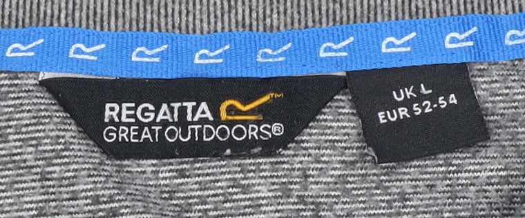 Mens UK Size L Regatta Grey 1/4 Zip Sweatshirt