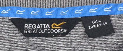Mens UK Size L Regatta Grey 1/4 Zip Sweatshirt