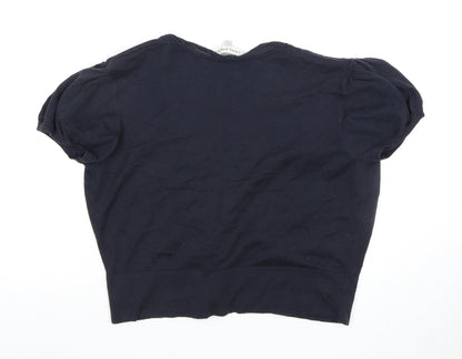 Womens UK Size 12 Laura Ashley Black Cropped Blouse