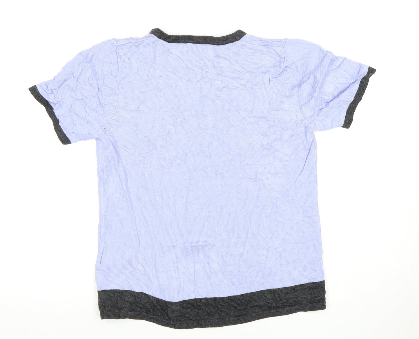 Womens UK Size 10 Eastex Blue Ringer T-Shirt