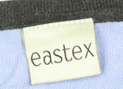 Womens UK Size 10 Eastex Blue Ringer T-Shirt