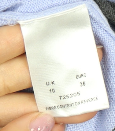 Womens UK Size 10 Eastex Blue Ringer T-Shirt