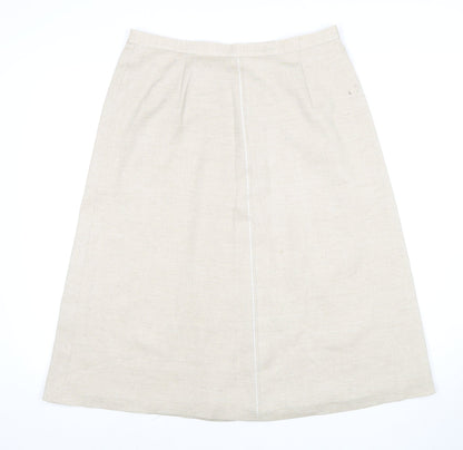Eastex Women's Beige A-Line Midi Skirt Size 14
