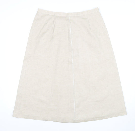 Eastex Women's Beige A-Line Midi Skirt Size 14