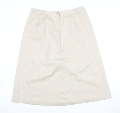 Eastex Women's Beige A-Line Midi Skirt Size 14