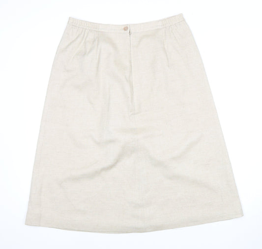 Eastex Women's Beige A-Line Midi Skirt Size 14