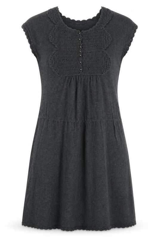 Front view of Massimo Dutti Women's Grey Knit Dress, size S