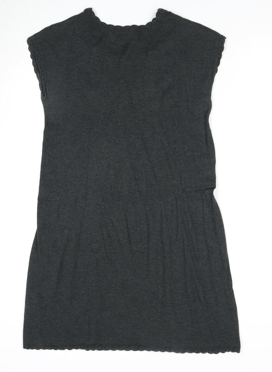 Massimo Dutti Women's Grey Knit Dress Size S
