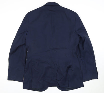 Moss Esq Men's Blue Blazer 48 Regular Single-Breasted