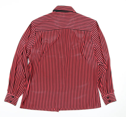 Womens UK Size 10 Viyella Red Basic Button-Up