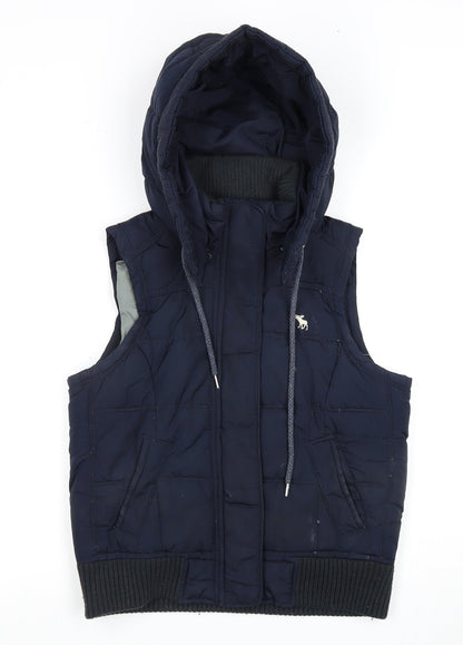 Abercrombie & Fitch Women’s Blue Hooded Waistcoat M