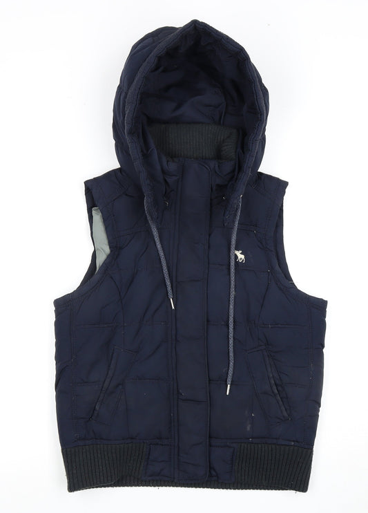 Abercrombie & Fitch Women’s Blue Hooded Waistcoat M