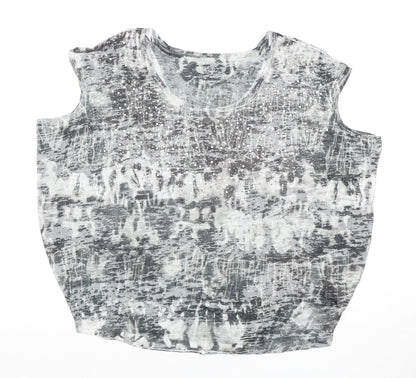 Calvin Klein Women's Grey Sleeveless Sequin T-Shirt M