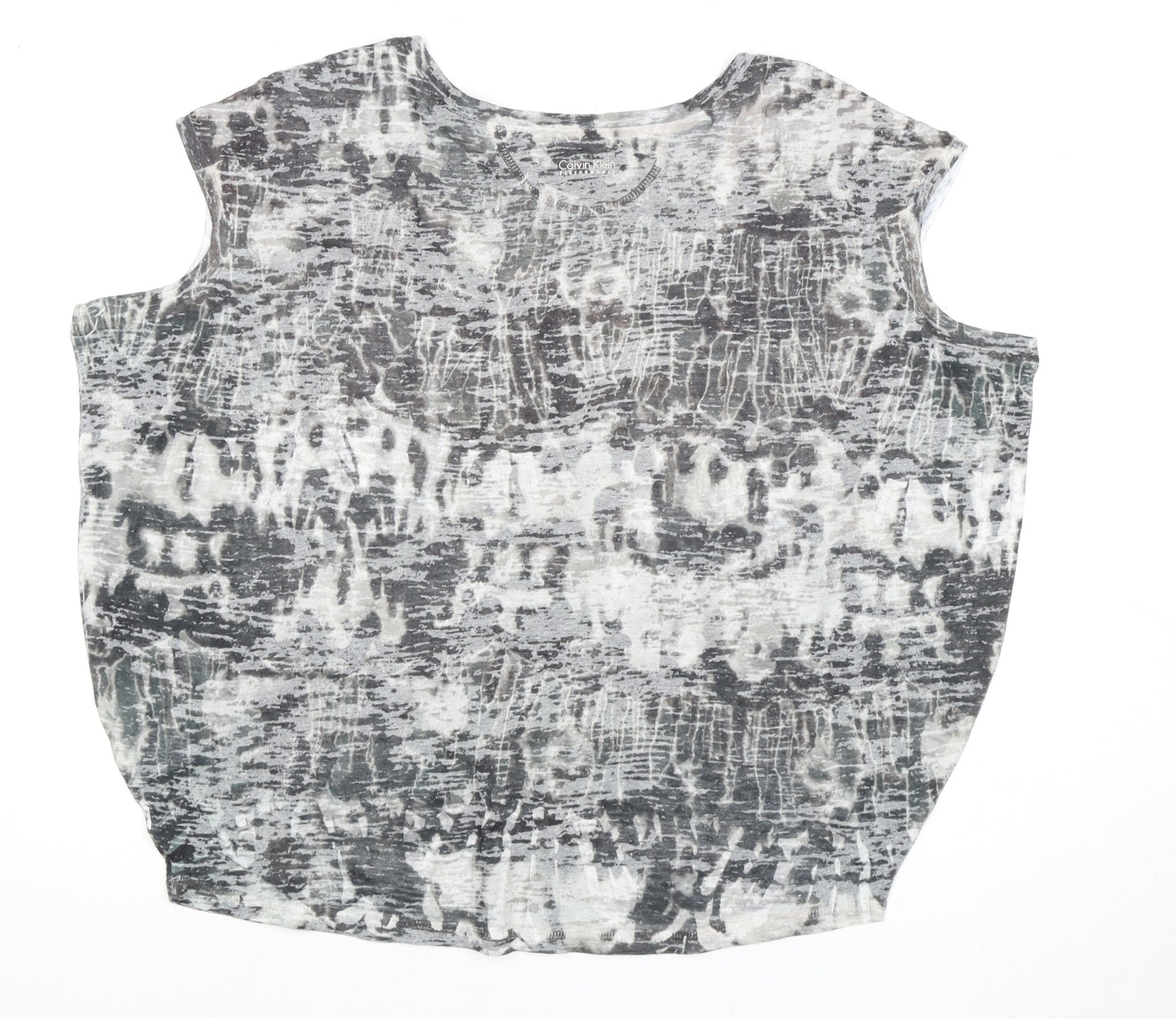 Calvin Klein Women's Grey Sleeveless Sequin T-Shirt M